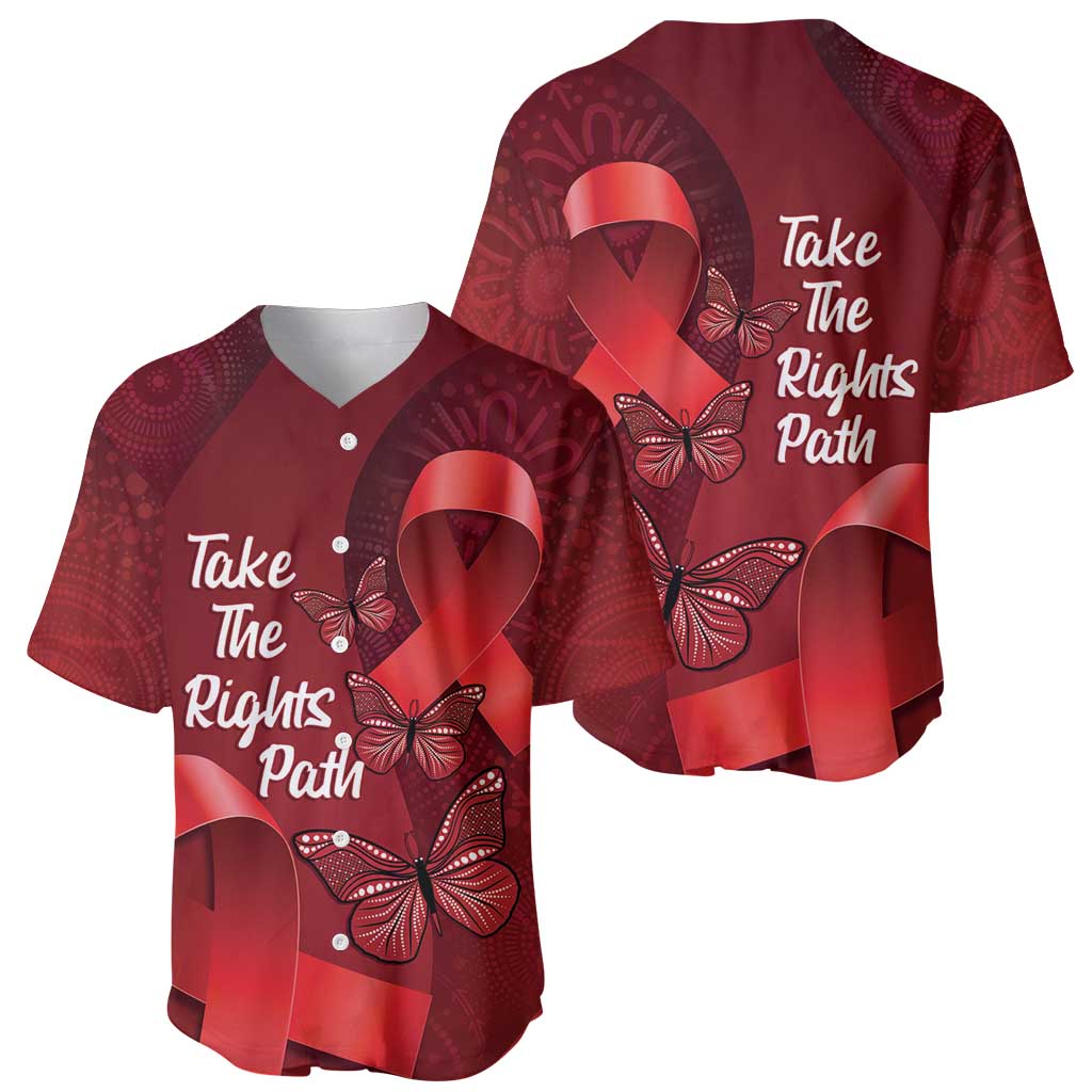 Australia AIDS Awareness Month Baseball Jersey Take The Rights Path Aboriginal Art