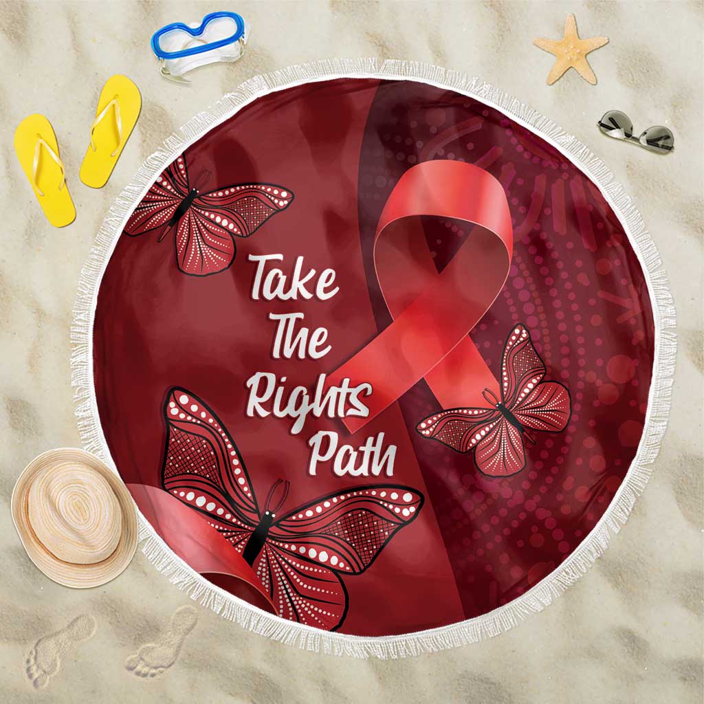 Australia AIDS Awareness Month Beach Blanket Take The Rights Path Aboriginal Art