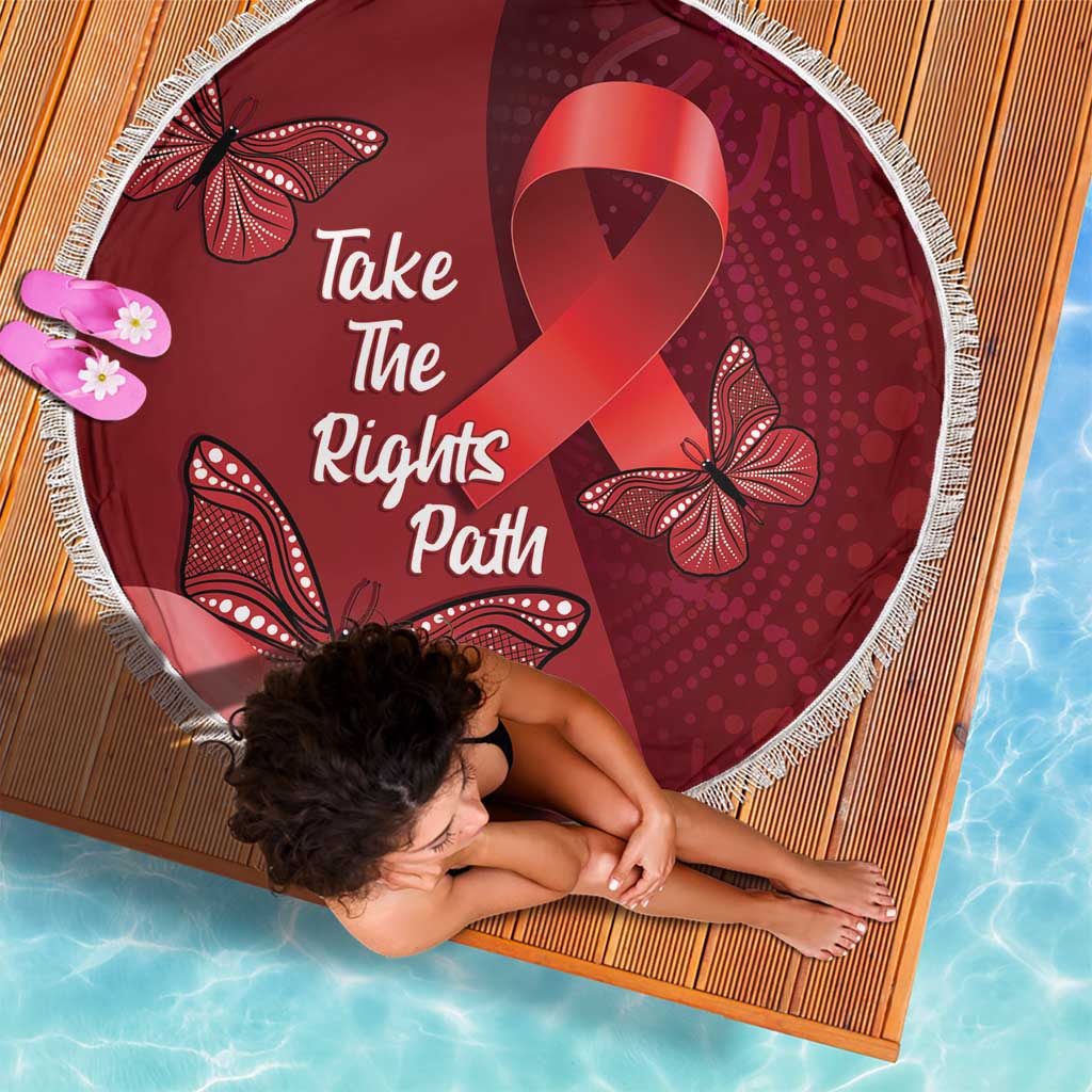 Australia AIDS Awareness Month Beach Blanket Take The Rights Path Aboriginal Art