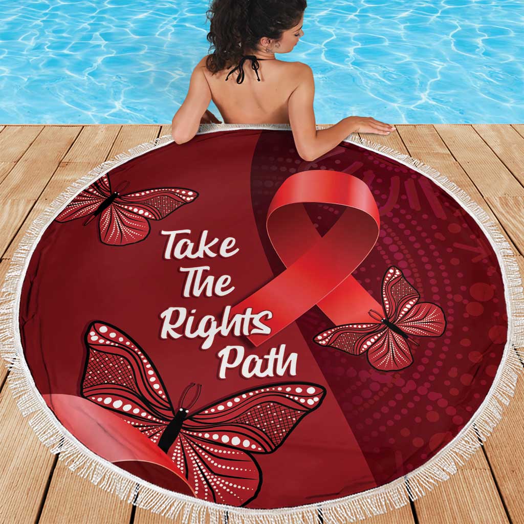 Australia AIDS Awareness Month Beach Blanket Take The Rights Path Aboriginal Art