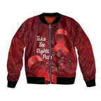 Australia AIDS Awareness Month Bomber Jacket Take The Rights Path Aboriginal Art