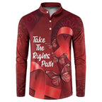 Australia AIDS Awareness Month Button Sweatshirt Take The Rights Path Aboriginal Art