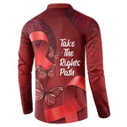 Australia AIDS Awareness Month Button Sweatshirt Take The Rights Path Aboriginal Art