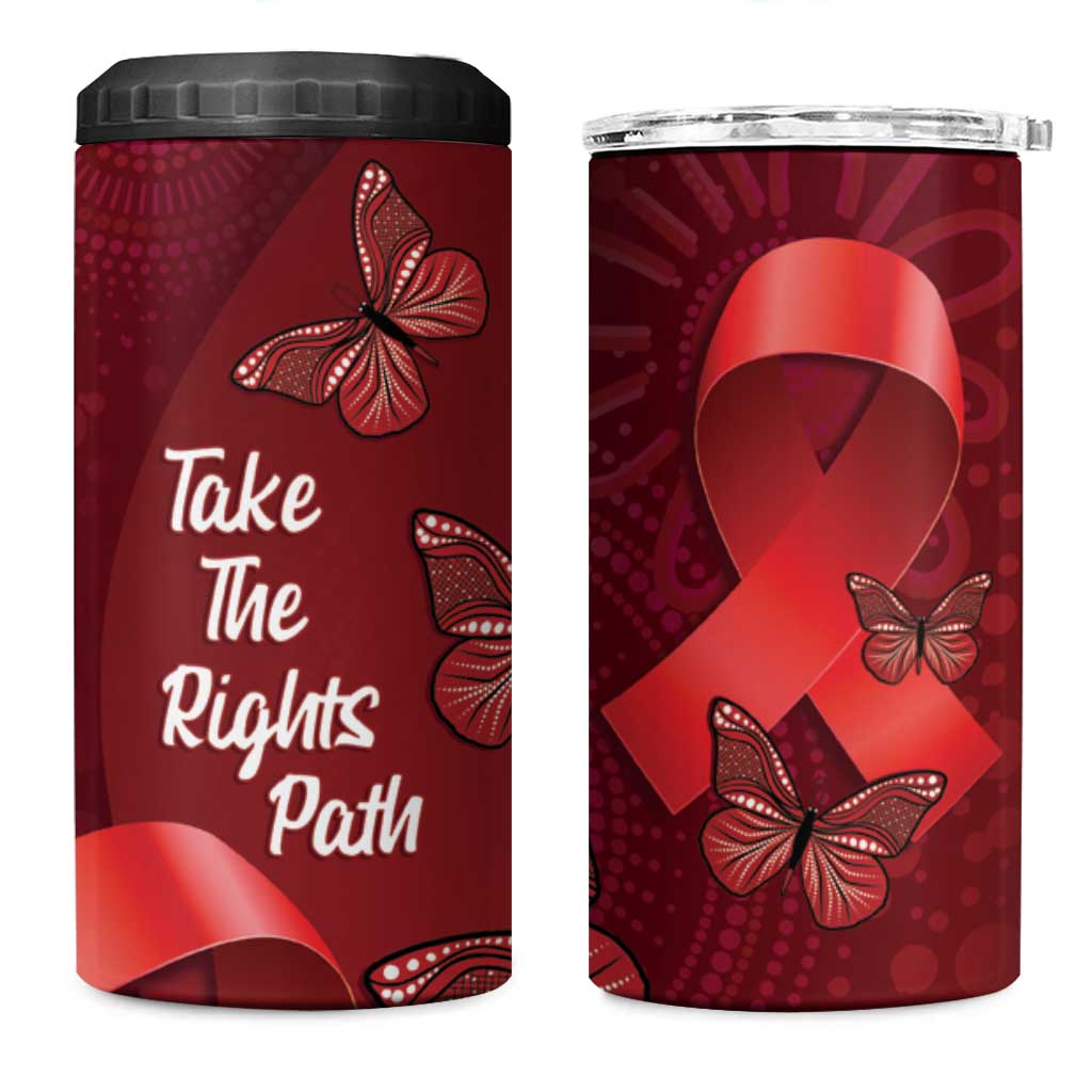 Australia AIDS Awareness Month 4 in 1 Can Cooler Tumbler Take The Rights Path Aboriginal Art
