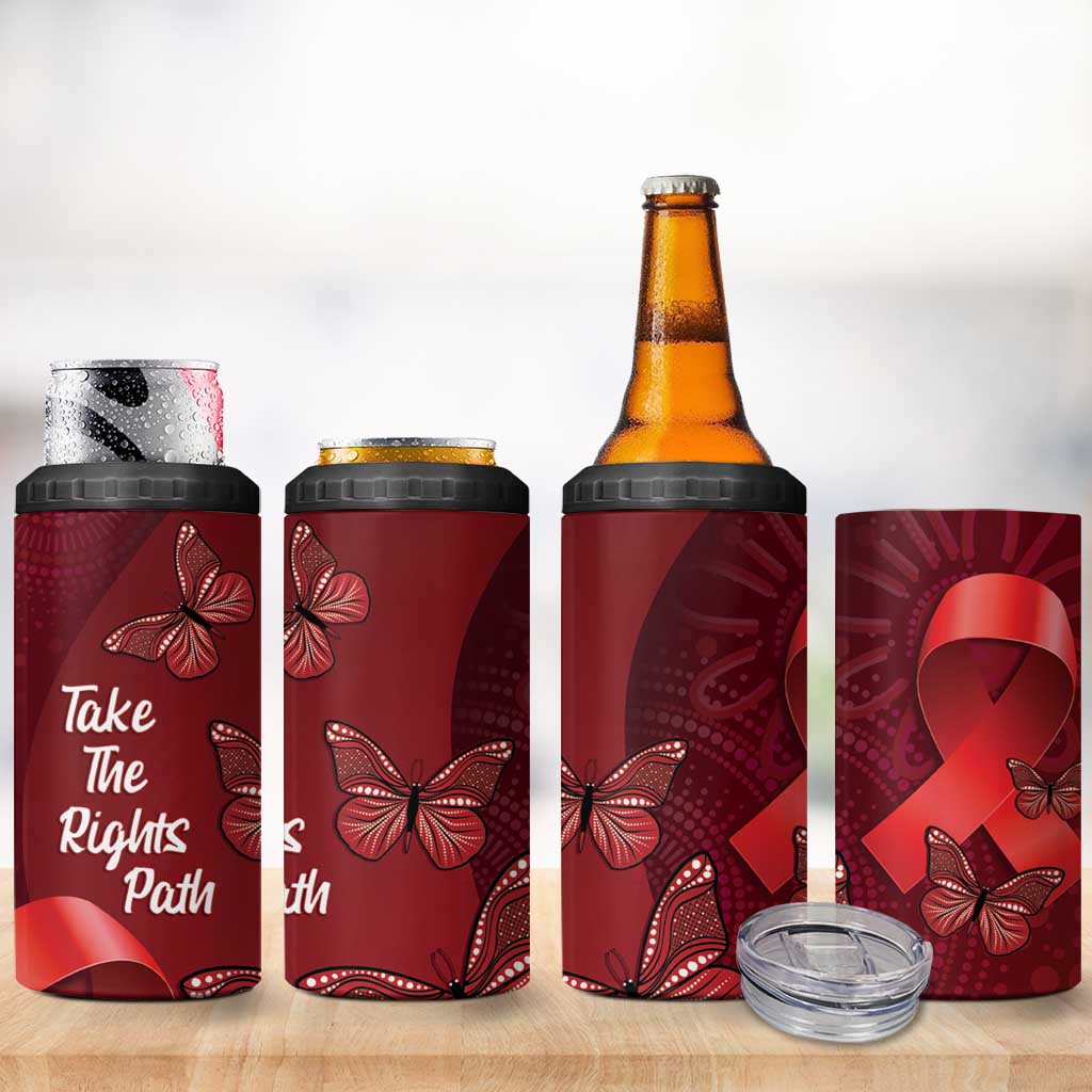 Australia AIDS Awareness Month 4 in 1 Can Cooler Tumbler Take The Rights Path Aboriginal Art