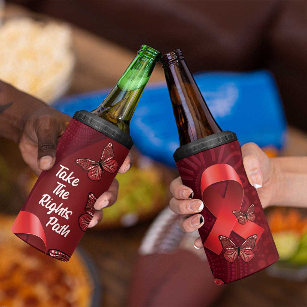 Australia AIDS Awareness Month 4 in 1 Can Cooler Tumbler Take The Rights Path Aboriginal Art