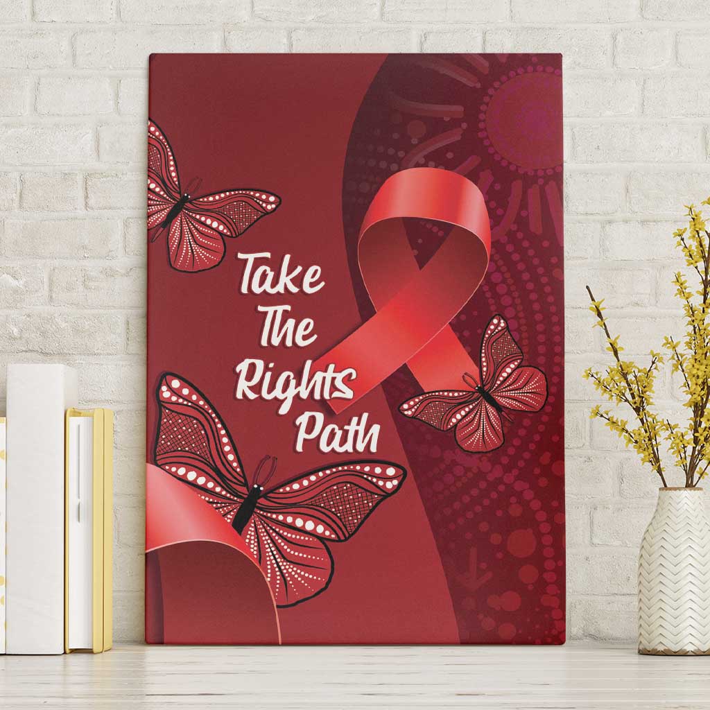 Australia AIDS Awareness Month Canvas Wall Art Take The Rights Path Aboriginal Art