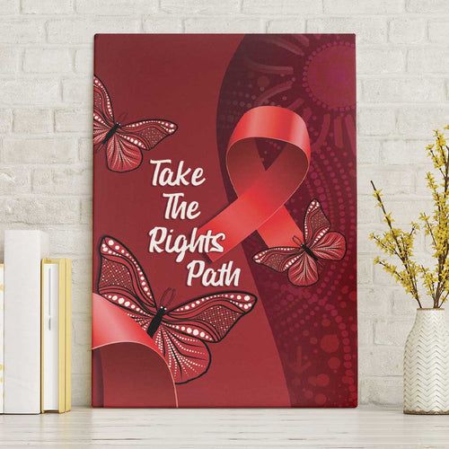 Australia AIDS Awareness Month Canvas Wall Art Take The Rights Path Aboriginal Art