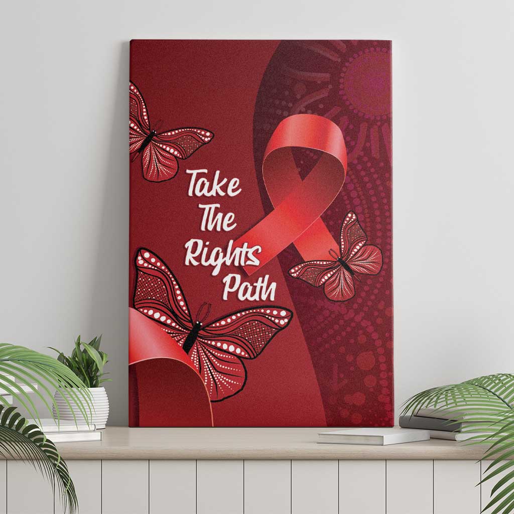 Australia AIDS Awareness Month Canvas Wall Art Take The Rights Path Aboriginal Art