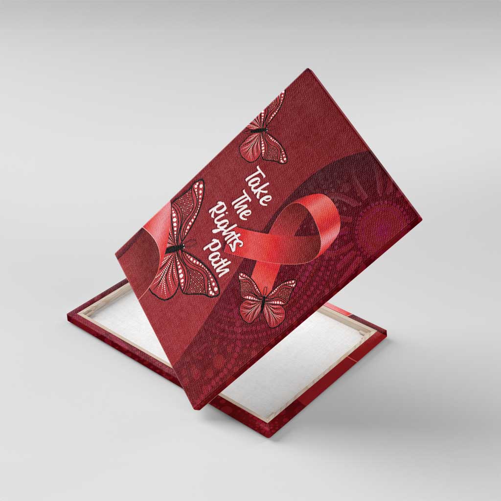 Australia AIDS Awareness Month Canvas Wall Art Take The Rights Path Aboriginal Art