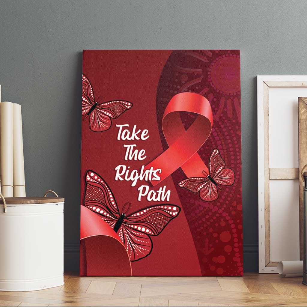 Australia AIDS Awareness Month Canvas Wall Art Take The Rights Path Aboriginal Art