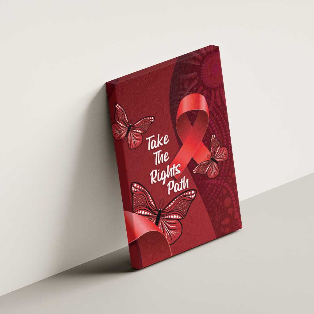 Australia AIDS Awareness Month Canvas Wall Art Take The Rights Path Aboriginal Art