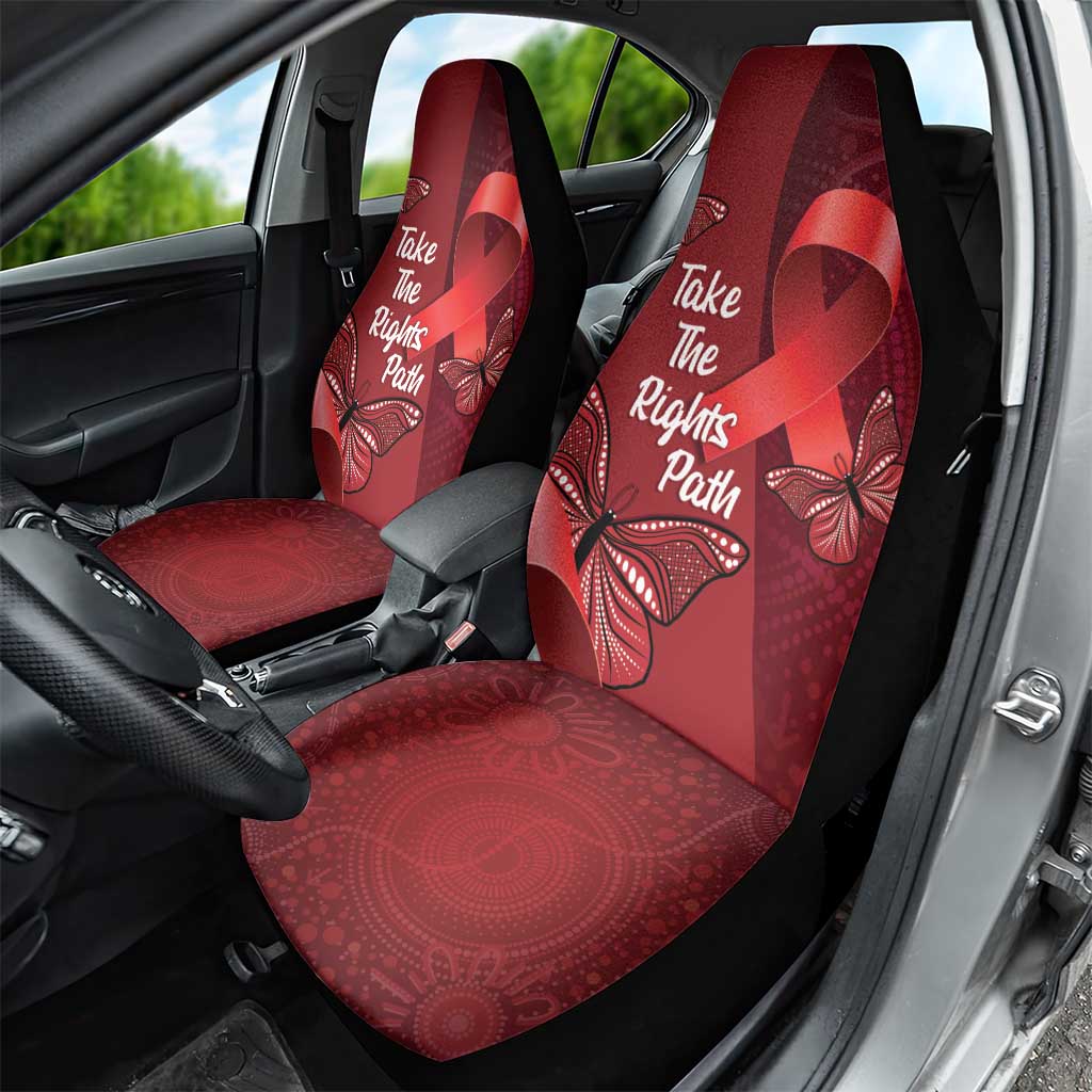 Australia AIDS Awareness Month Car Seat Cover Take The Rights Path Aboriginal Art