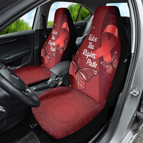 Australia AIDS Awareness Month Car Seat Cover Take The Rights Path Aboriginal Art