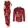 Australia AIDS Awareness Month Couples Matching Tank Maxi Dress and Long Sleeve Button Shirt Take The Rights Path Aboriginal Art