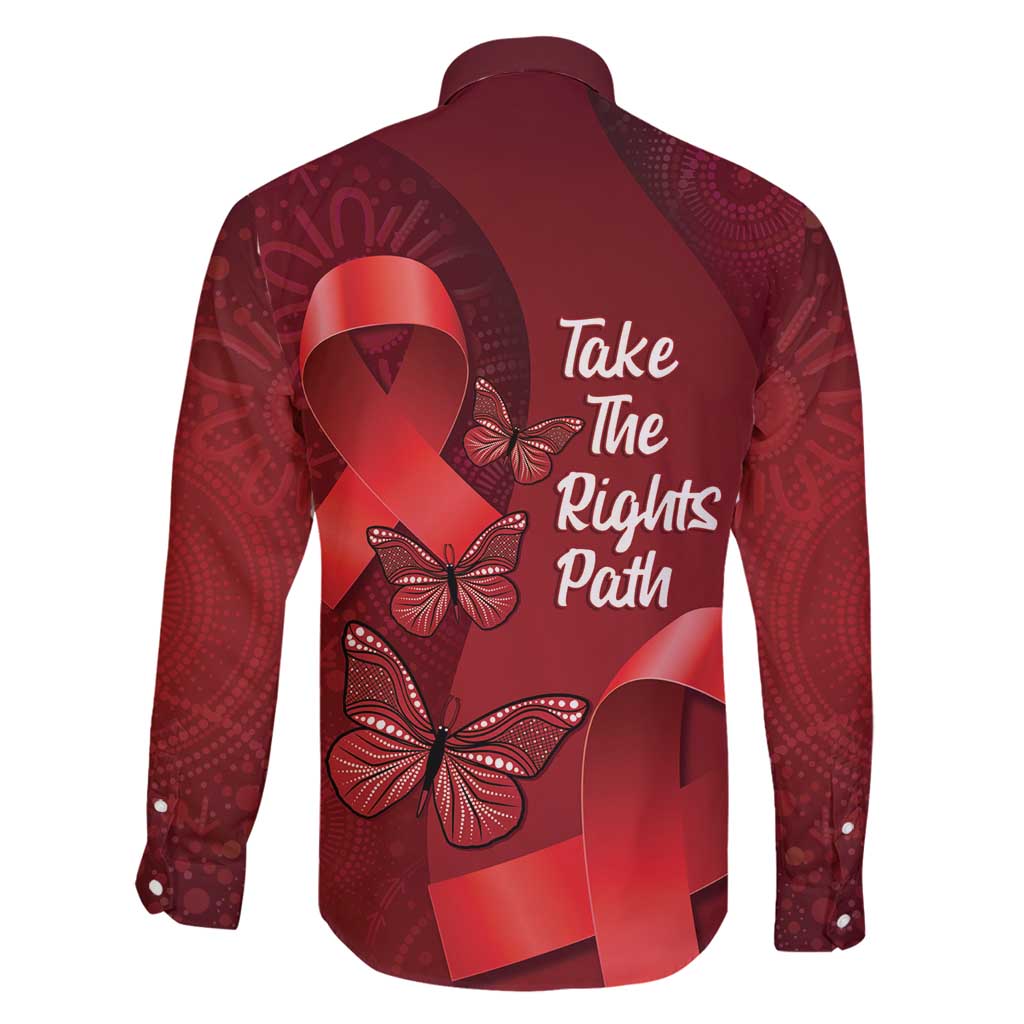 Australia AIDS Awareness Month Family Matching Off Shoulder Maxi Dress and Hawaiian Shirt Take The Rights Path Aboriginal Art
