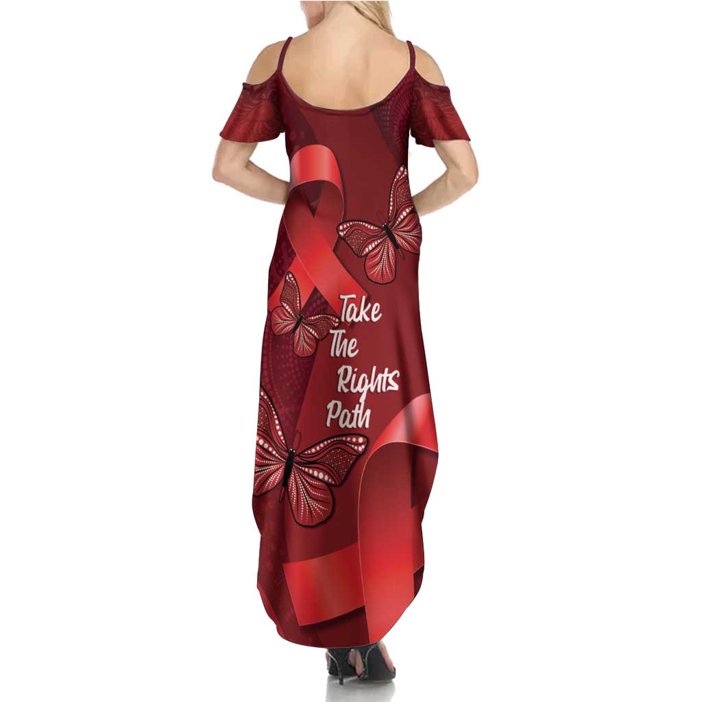 Australia AIDS Awareness Month Family Matching Summer Maxi Dress and Hawaiian Shirt Take The Rights Path Aboriginal Art