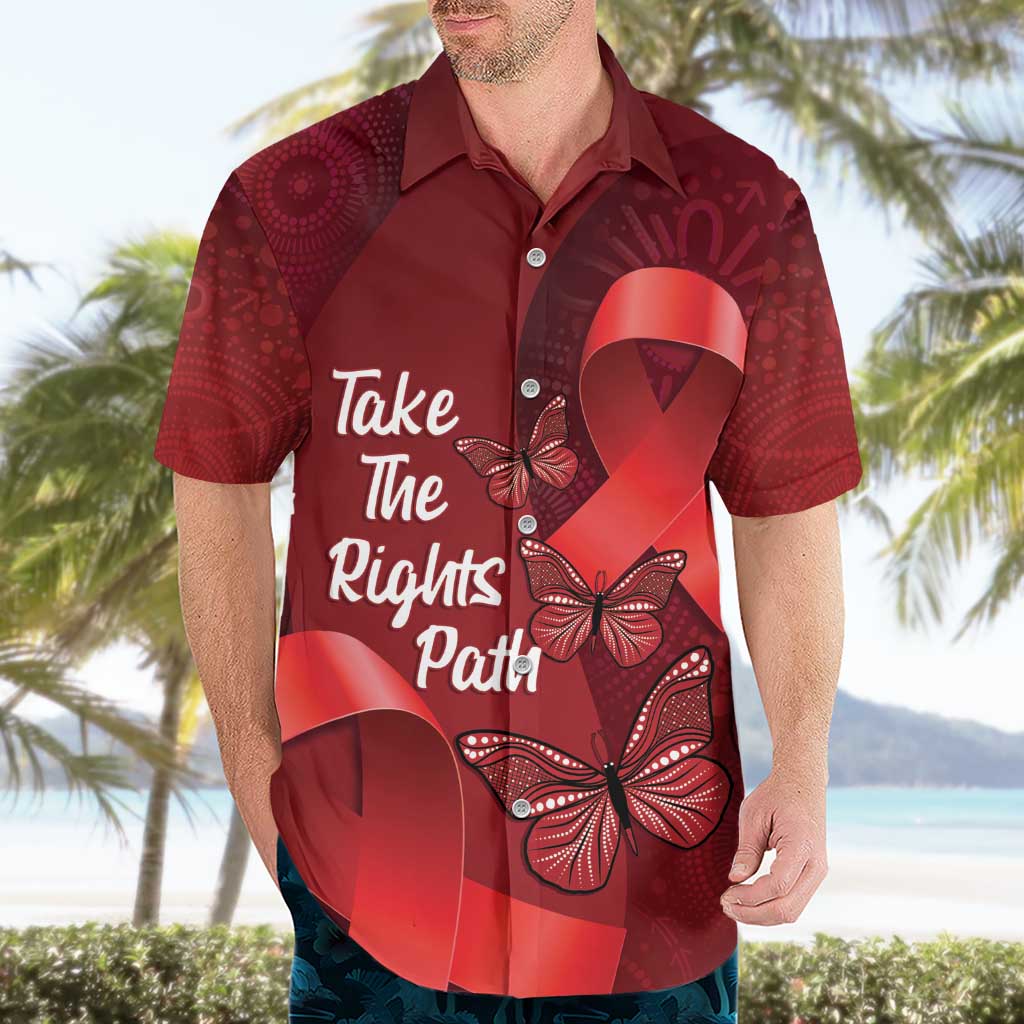 Australia AIDS Awareness Month Hawaiian Shirt Take The Rights Path Aboriginal Art