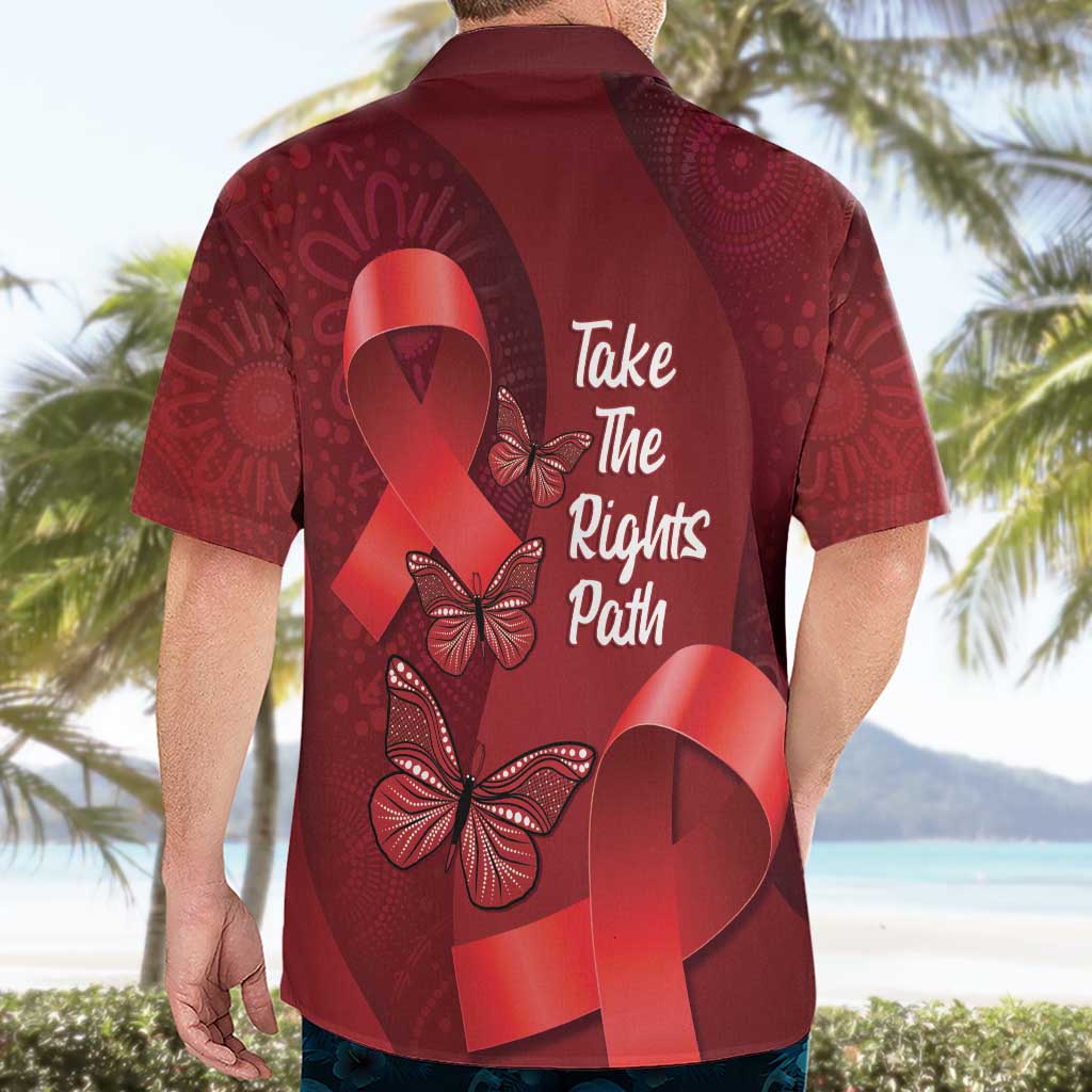 Australia AIDS Awareness Month Hawaiian Shirt Take The Rights Path Aboriginal Art
