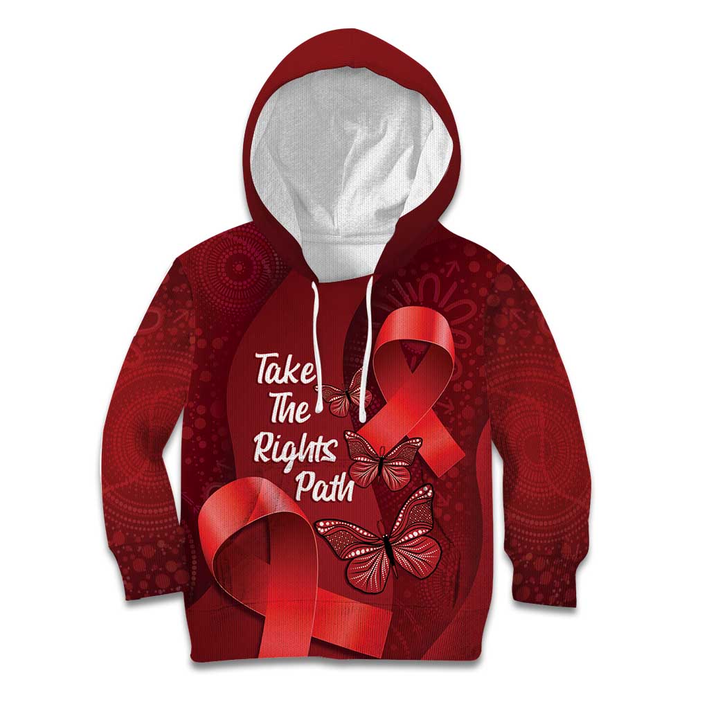 Australia AIDS Awareness Month Kid Hoodie Take The Rights Path Aboriginal Art