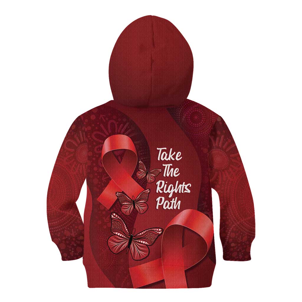 Australia AIDS Awareness Month Kid Hoodie Take The Rights Path Aboriginal Art