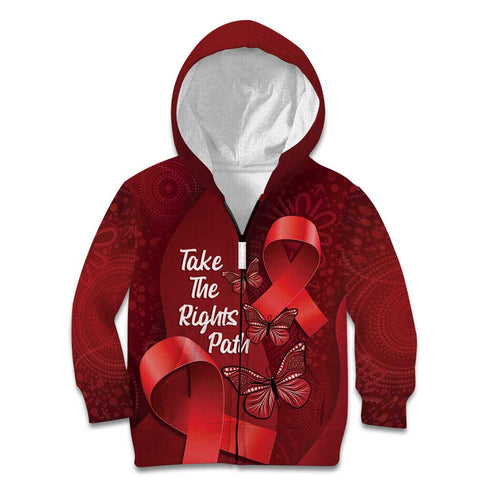Australia AIDS Awareness Month Kid Hoodie Take The Rights Path Aboriginal Art