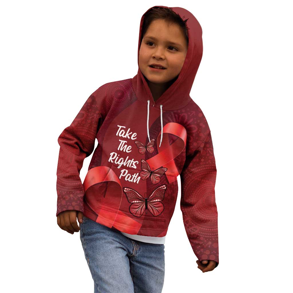 Australia AIDS Awareness Month Kid Hoodie Take The Rights Path Aboriginal Art