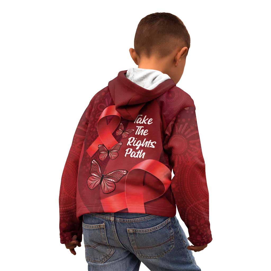 Australia AIDS Awareness Month Kid Hoodie Take The Rights Path Aboriginal Art