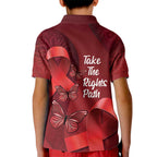 Australia AIDS Awareness Month Kid Polo Shirt Take The Rights Path Aboriginal Art
