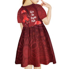 Australia AIDS Awareness Month Kid Short Sleeve Dress Take The Rights Path Aboriginal Art