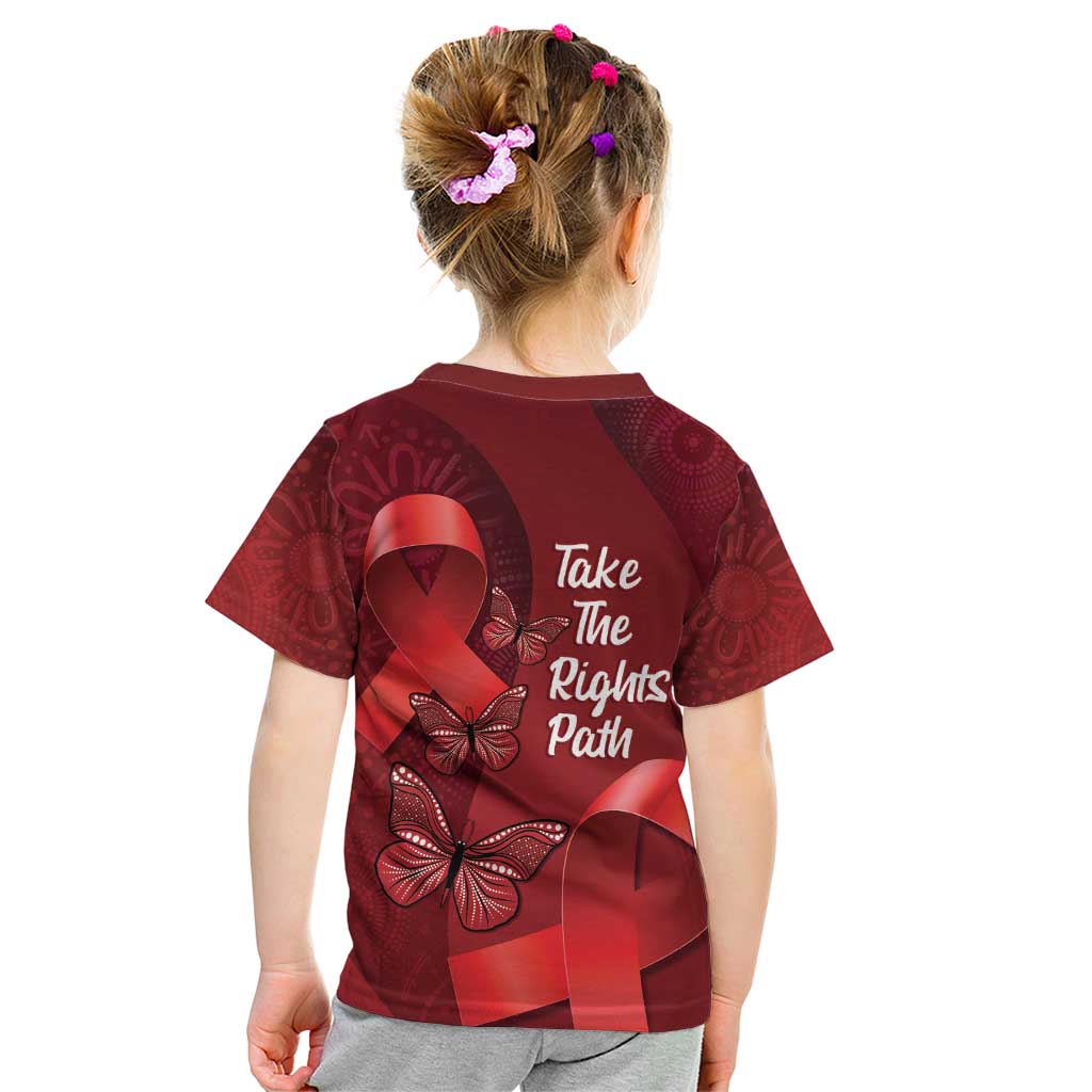 Australia AIDS Awareness Month Kid T Shirt Take The Rights Path Aboriginal Art