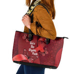 Australia AIDS Awareness Month Leather Tote Bag Take The Rights Path Aboriginal Art