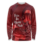 Australia AIDS Awareness Month Long Sleeve Shirt Take The Rights Path Aboriginal Art