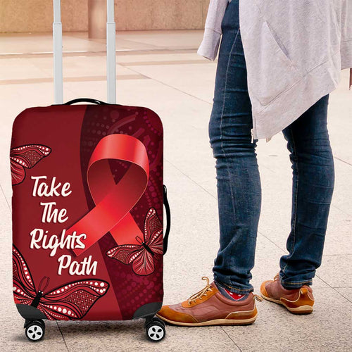 Australia AIDS Awareness Month Luggage Cover Take The Rights Path Aboriginal Art