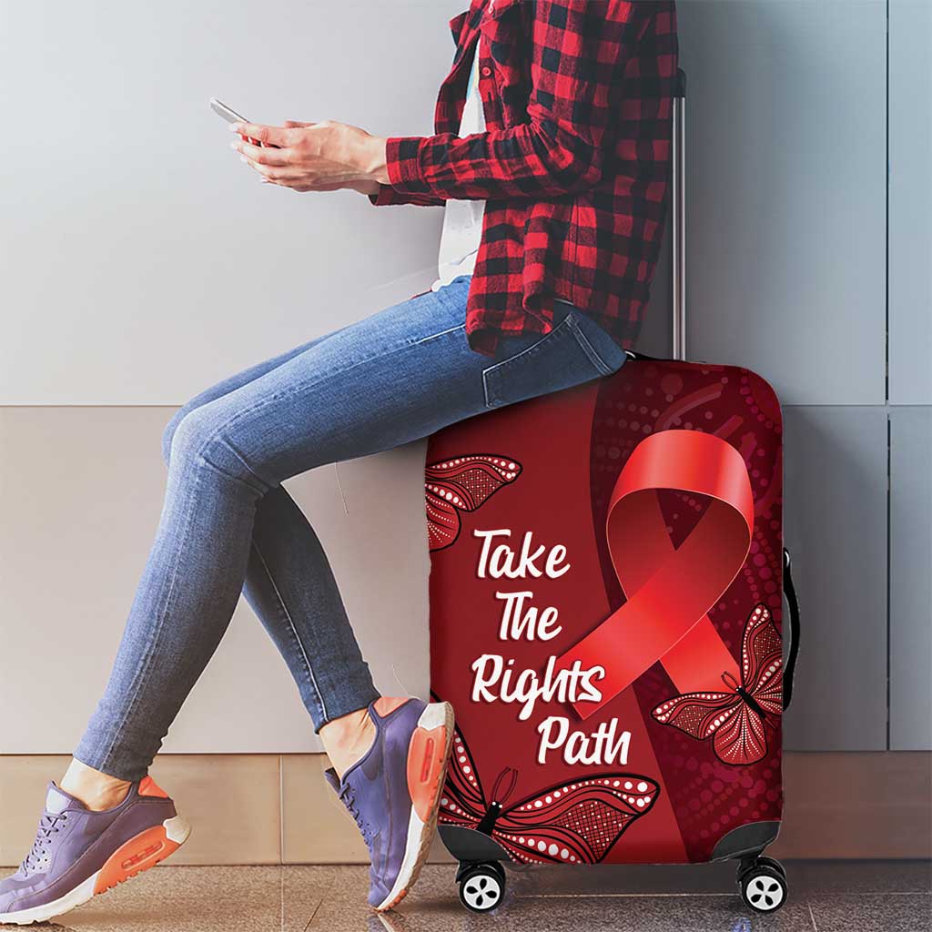 Australia AIDS Awareness Month Luggage Cover Take The Rights Path Aboriginal Art
