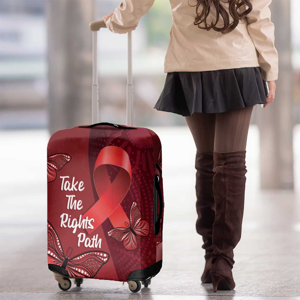 Australia AIDS Awareness Month Luggage Cover Take The Rights Path Aboriginal Art