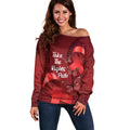 Australia AIDS Awareness Month Off Shoulder Sweater Take The Rights Path Aboriginal Art
