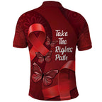 Australia AIDS Awareness Month Polo Shirt Take The Rights Path Aboriginal Art