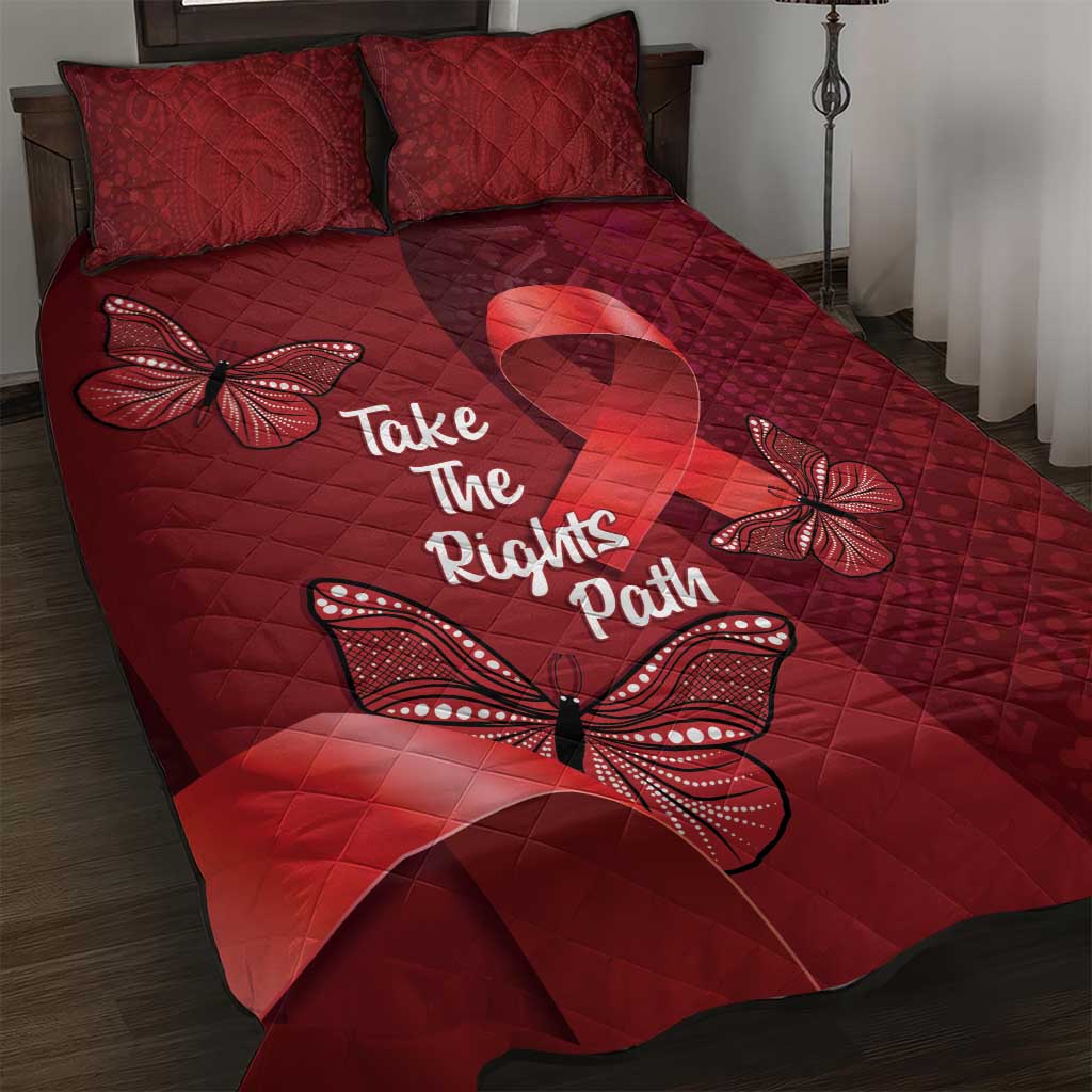 Australia AIDS Awareness Month Quilt Bed Set Take The Rights Path Aboriginal Art
