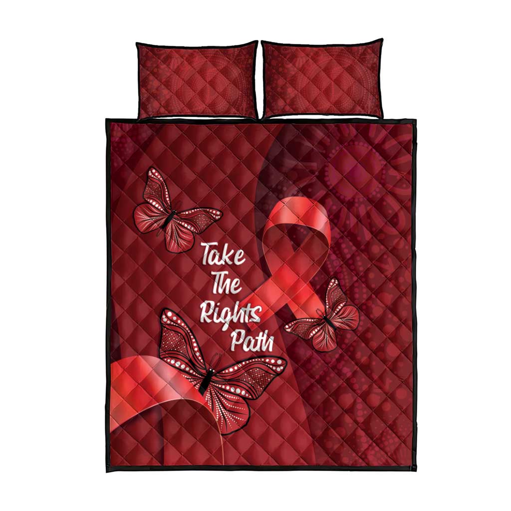 Australia AIDS Awareness Month Quilt Bed Set Take The Rights Path Aboriginal Art