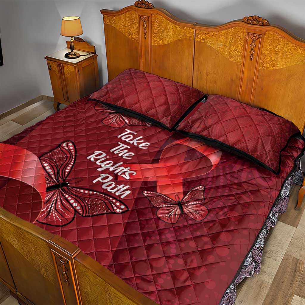Australia AIDS Awareness Month Quilt Bed Set Take The Rights Path Aboriginal Art