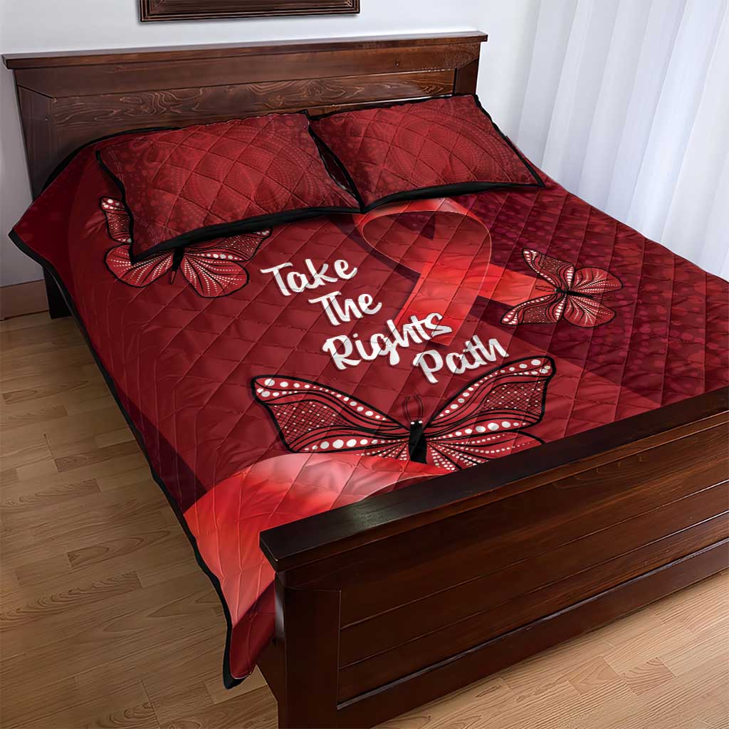 Australia AIDS Awareness Month Quilt Bed Set Take The Rights Path Aboriginal Art