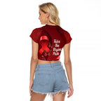 Australia AIDS Awareness Month Raglan Cropped T Shirt Take The Rights Path Aboriginal Art
