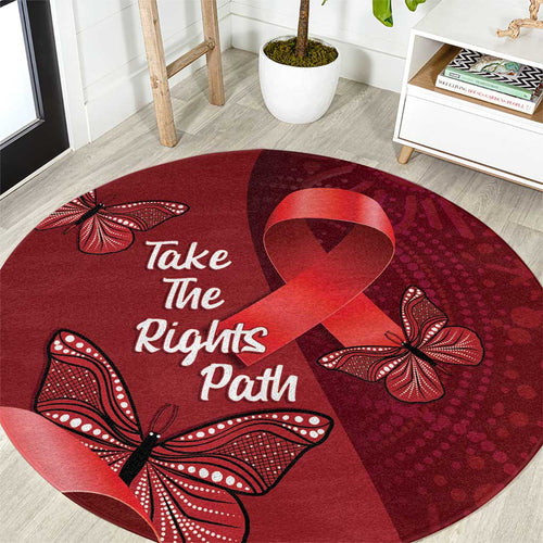 Australia AIDS Awareness Month Round Carpet Take The Rights Path Aboriginal Art