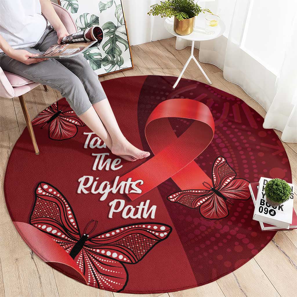 Australia AIDS Awareness Month Round Carpet Take The Rights Path Aboriginal Art