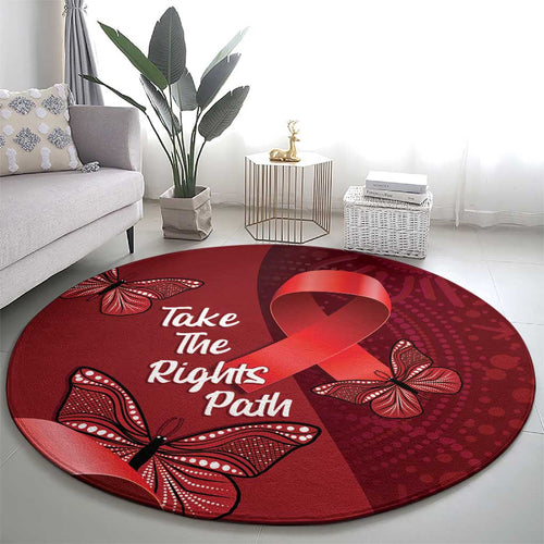 Australia AIDS Awareness Month Round Carpet Take The Rights Path Aboriginal Art