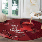 Australia AIDS Awareness Month Round Carpet Take The Rights Path Aboriginal Art