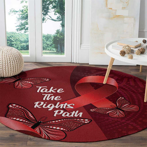 Australia AIDS Awareness Month Round Carpet Take The Rights Path Aboriginal Art
