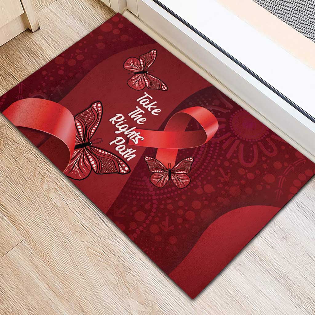 Australia AIDS Awareness Month Rubber Doormat Take The Rights Path Aboriginal Art
