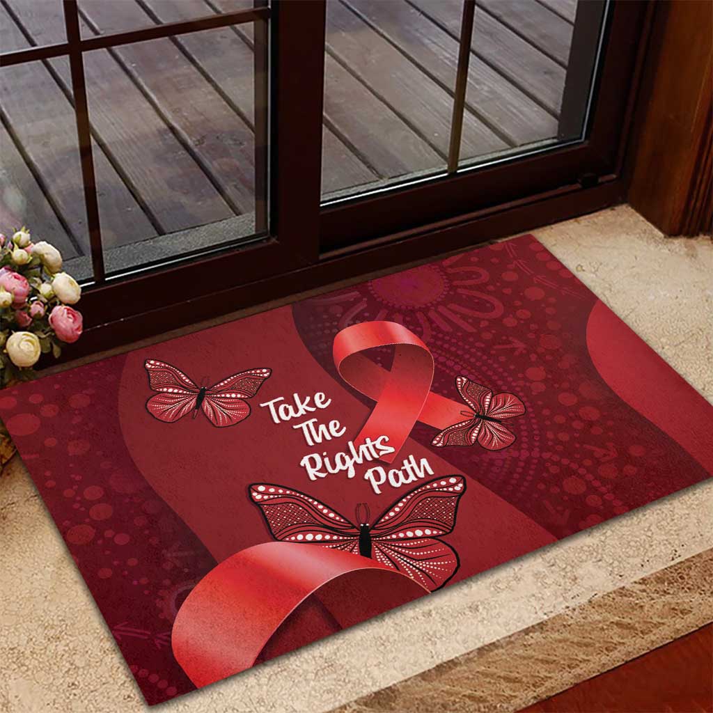 Australia AIDS Awareness Month Rubber Doormat Take The Rights Path Aboriginal Art